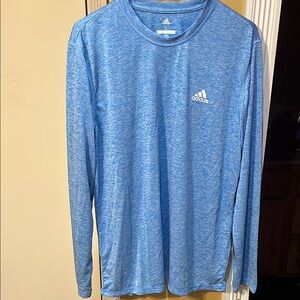 Adidas Men's Heathered Blue Long Sleeve Tee Size L NWT